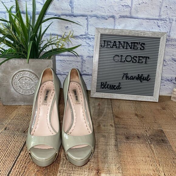 Miu Miu patent leather pumps peep toe 36 - Picture 13 of 14